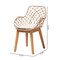 Baxton Studio Ballerina Modern Bohemian Greywashed Rattan and Natural Brown Finished 2-Piece Dining Chair Set 234-2PC-12825-ZORO - alternate 3